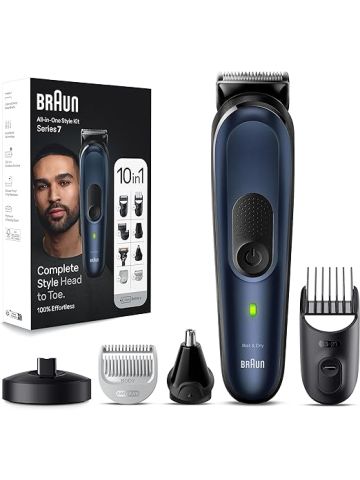 Braun Regolabarba Tagliacapelli Uomo, Rasoio Elettrico Barba e Capelli MGK7421