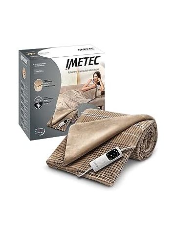 Imetec CaldoPlaid Elegance, Plaid Riscaldabile, Morbida Coperta Elettrica, 180x140 cm